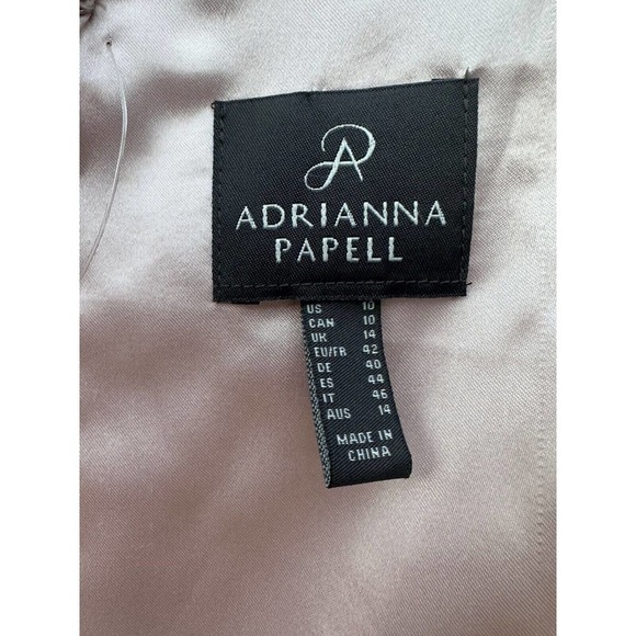 Adrianna Papell Women's blush pink Satin Burnout flutter sleeves midi Dress 10 - Picture 14 of 16